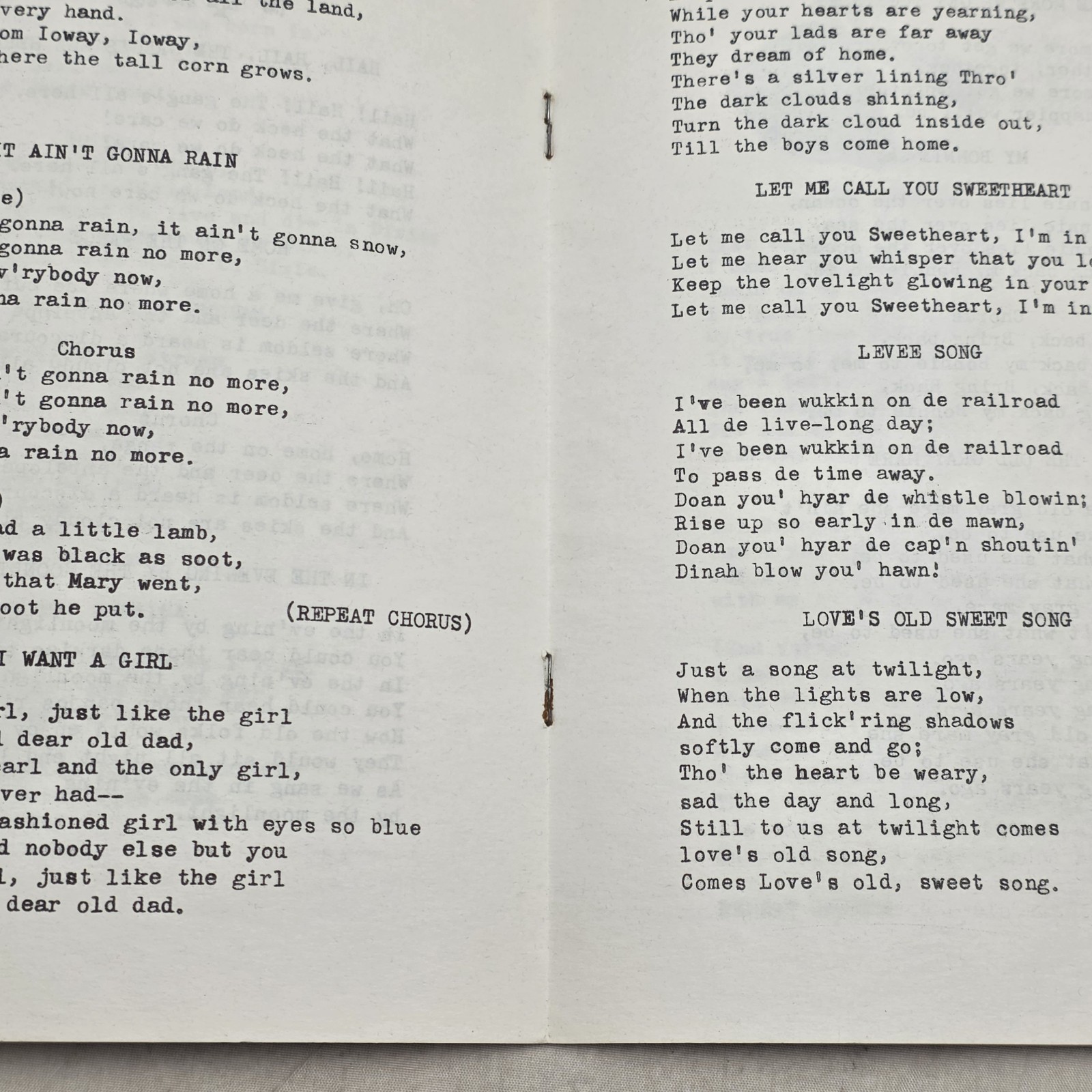 Rath Management Club Songs Book May 1952 Waterloo Iowa Meat Packing Packer 50s