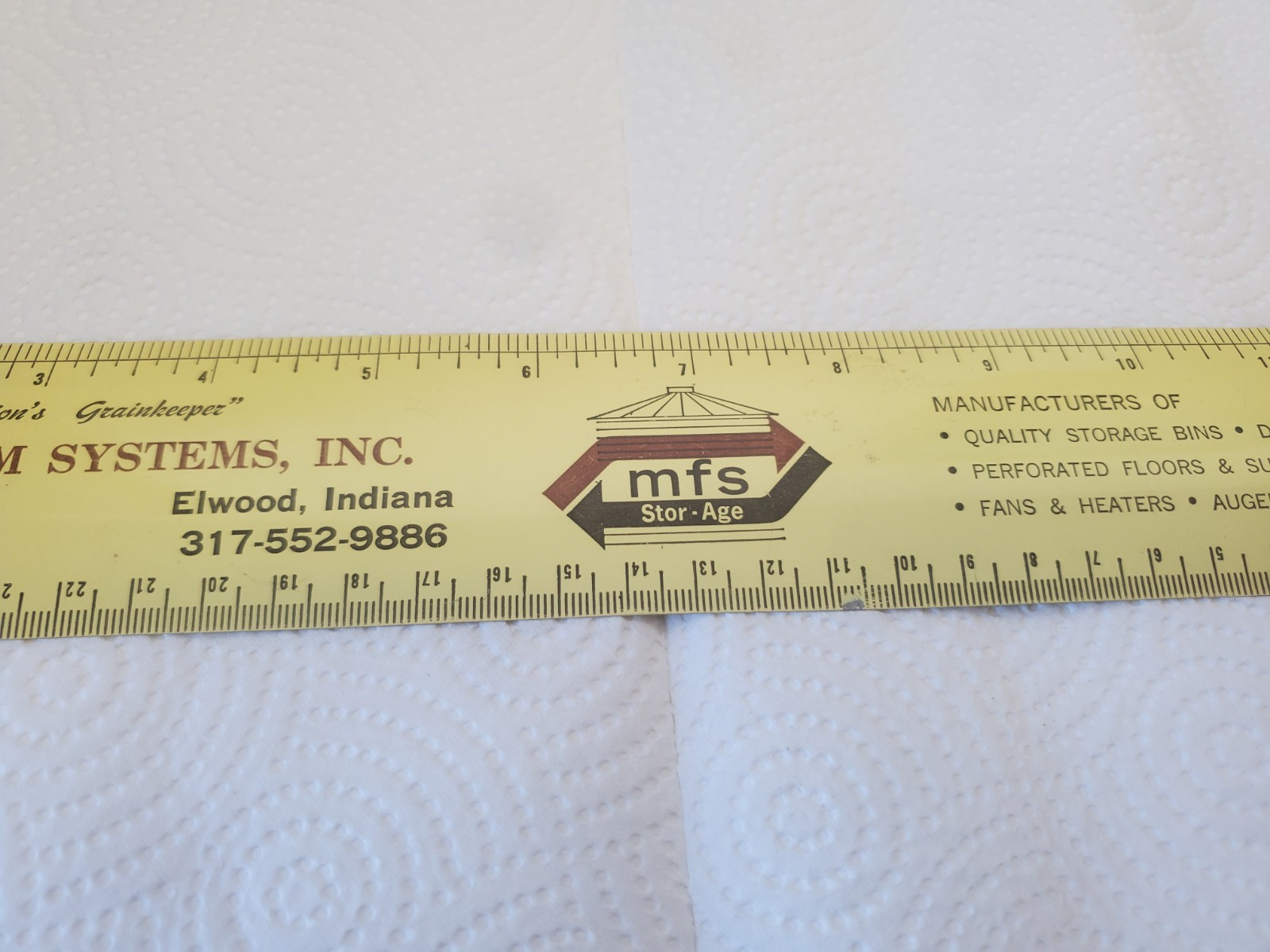 12&Prime; Metal Ruler Modern Farm Systems Webster City Iowa Elwood Indiana Grain Bins