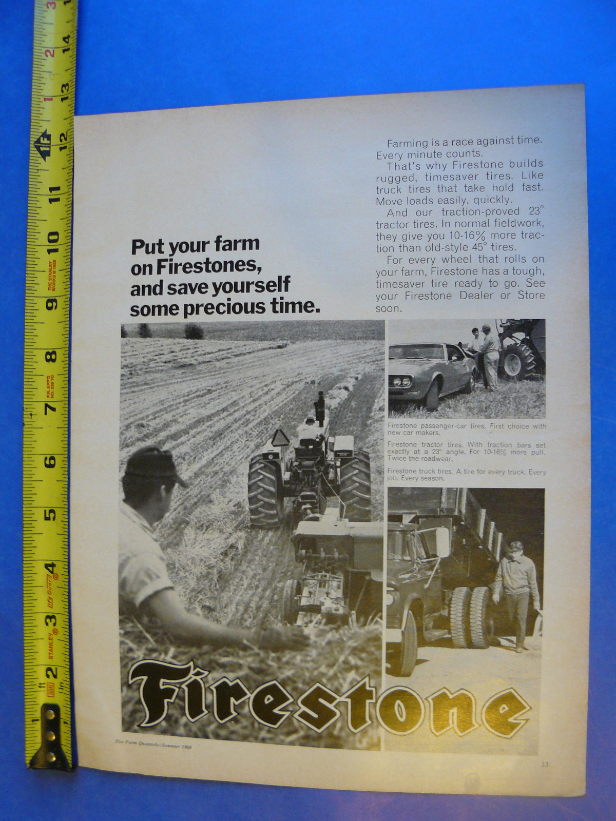 THE FARM QUARTERLY – SUMMER 1969 -AD- FIRESTONE TRACTOR/ BAZOOKA/ CITRUS PULP