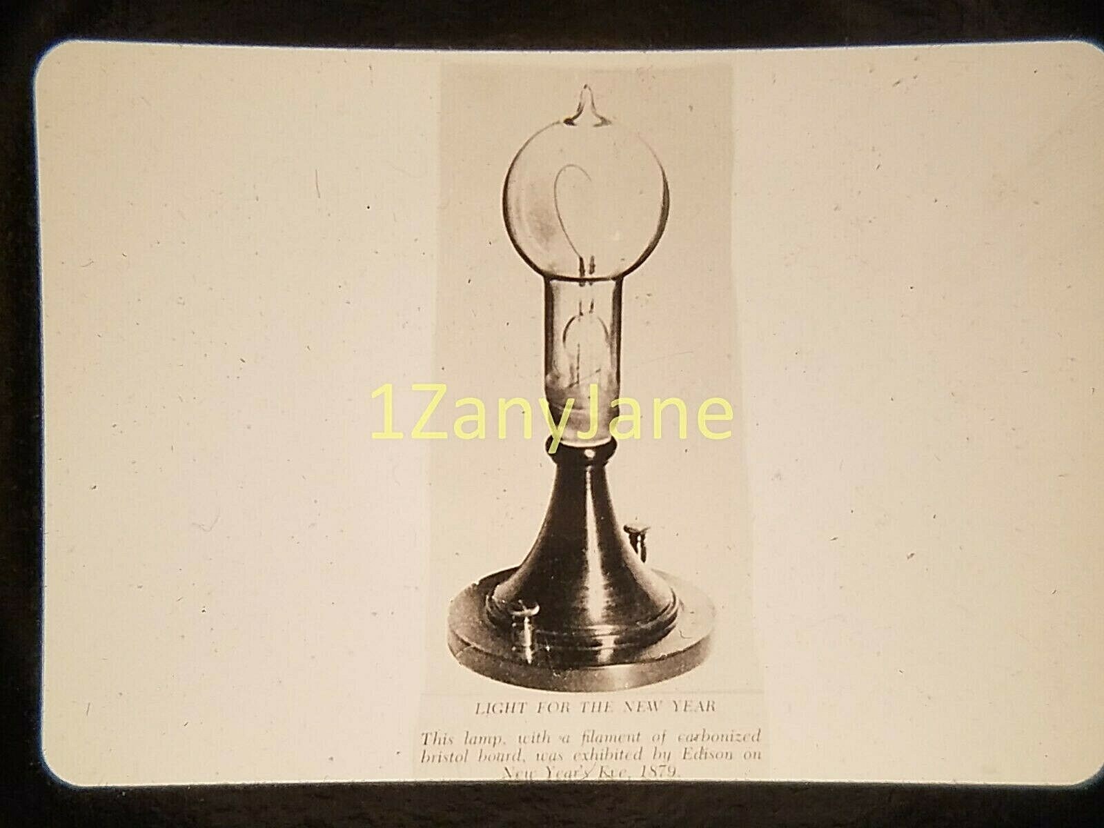 AC0310 35mm Slide of an ALLIS CHALMERS MEDIA EDISON LAMP 1879 LIGHT WORLDS FAIR