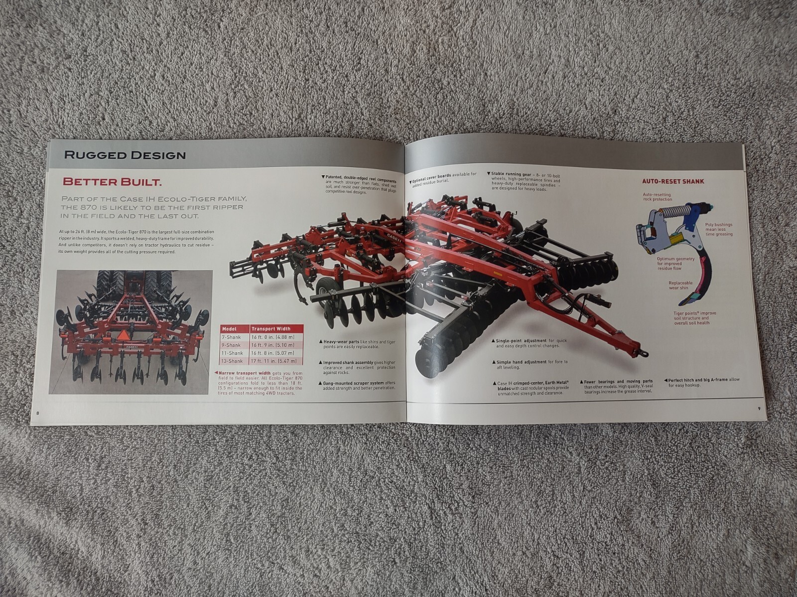 Case IH Ecolo-Tiger 30C Series Ecolo-Tiger 870 Sales Brochures. Lot Of 11.