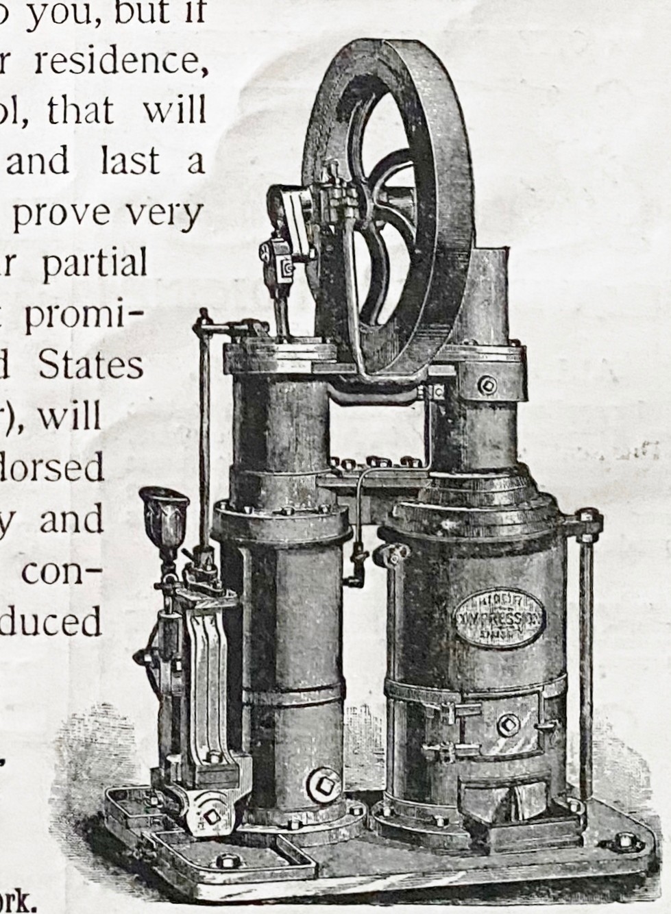 RIDER and ERICSSON Hot Air Pumps Antique 1896 Old Farming Water Engine Print Ad