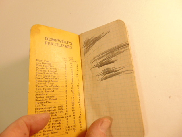 circa 1937 Dempwolf&rsquo;s Fertilizers notebook, York Chemical Works, York, PA