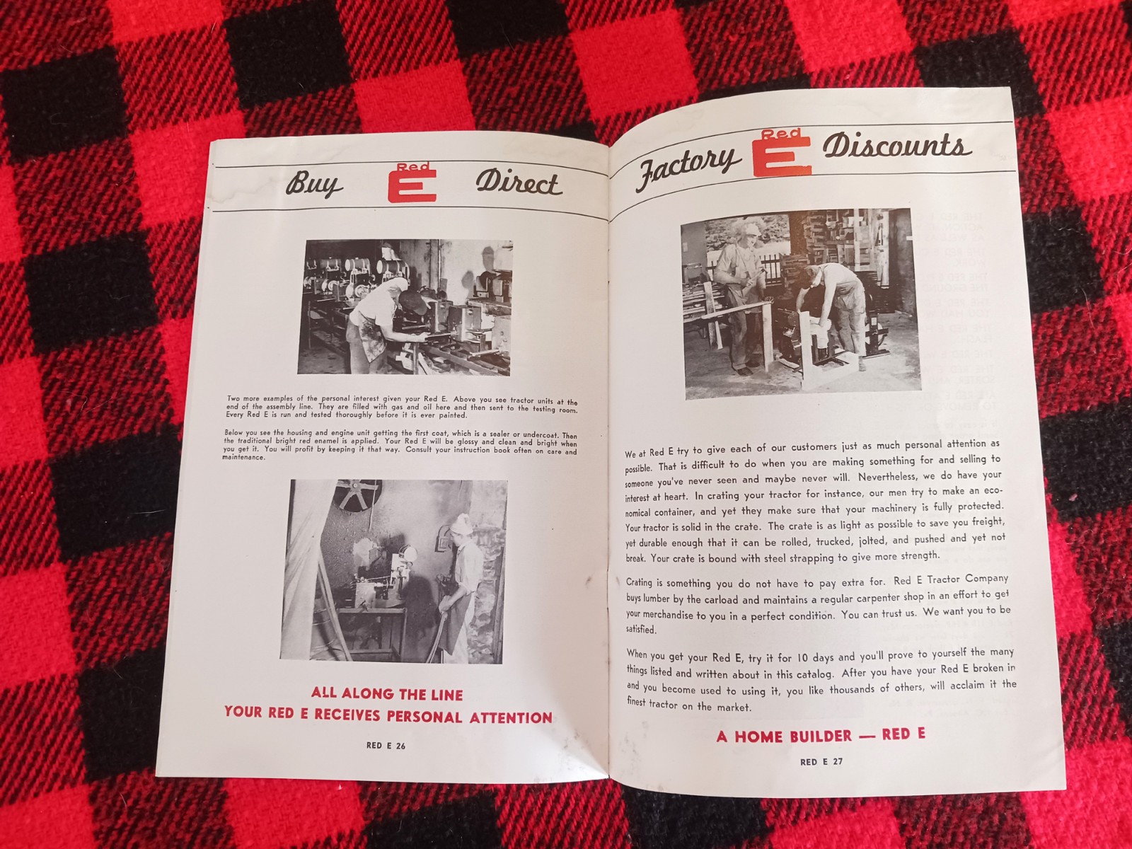 1949 Red-E Garden Tractor Catalog Farm Cultivator Page Brochure