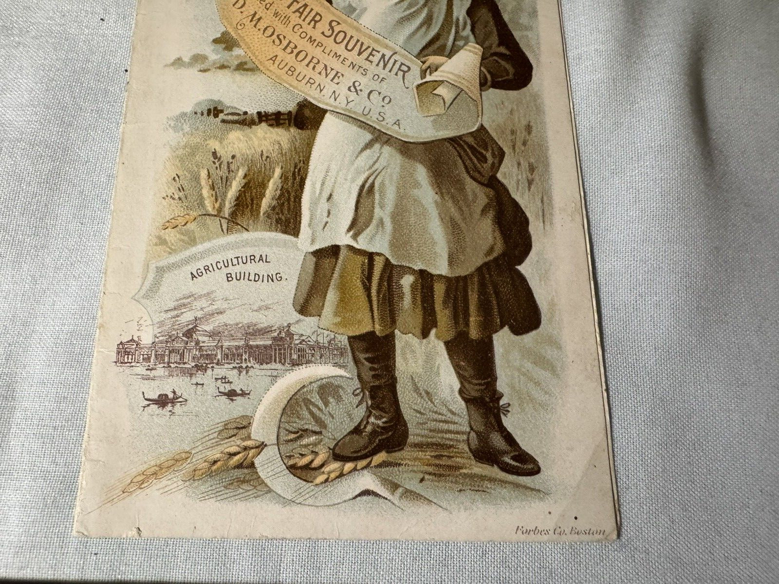 1893 Fold Open Brochure Chicago World&rsquo;s Fair D M Osborne Co Auburn NY Farm Equip