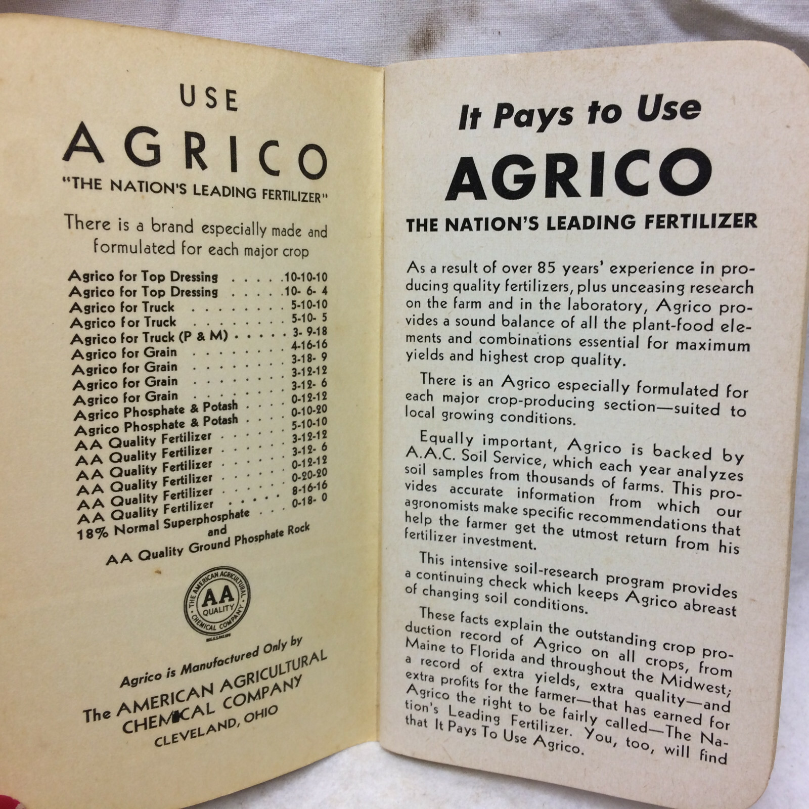 2 Vtg 1950&rsquo;s Pocket Notebook Advertising Agrico Fertilizer & Globe Fertilizers