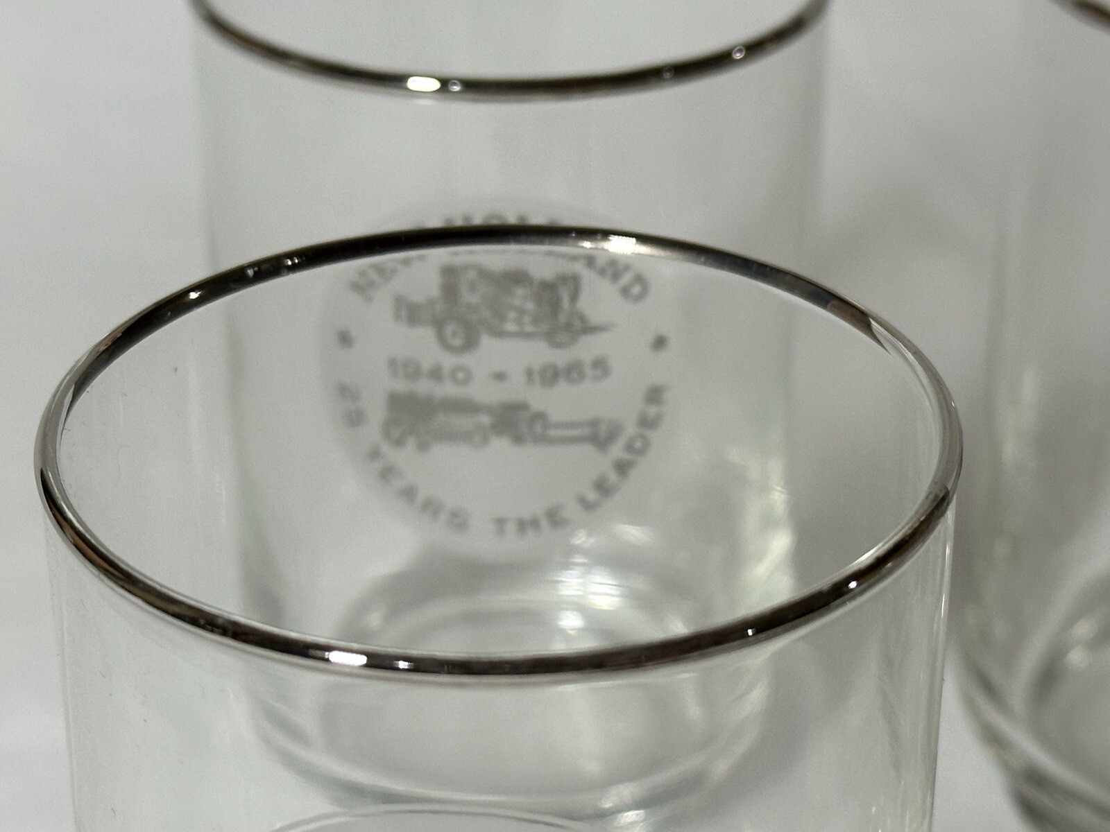 Vintage 1965 Sperry New Holland 25 Years The Leader Anniv. Glass ‘40-65 Set Of 8