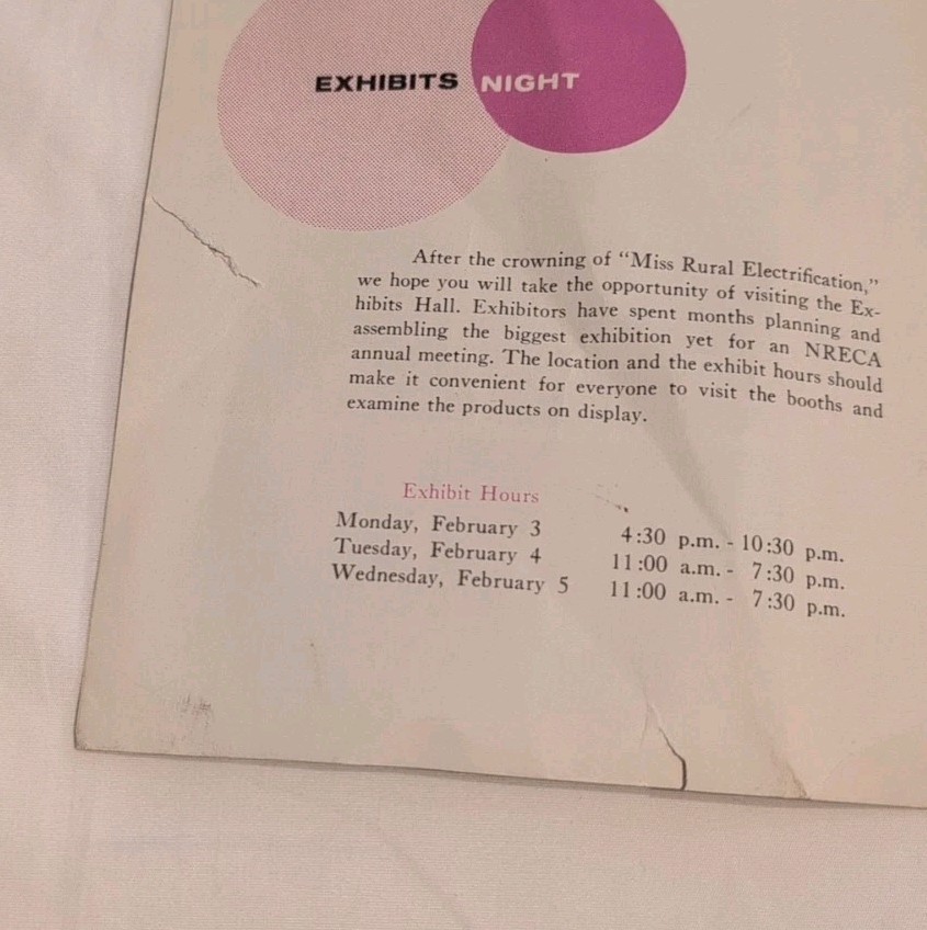 1958 Miss Rural Electrification Contest Program Beauty Pageant Pamplet REA Farm