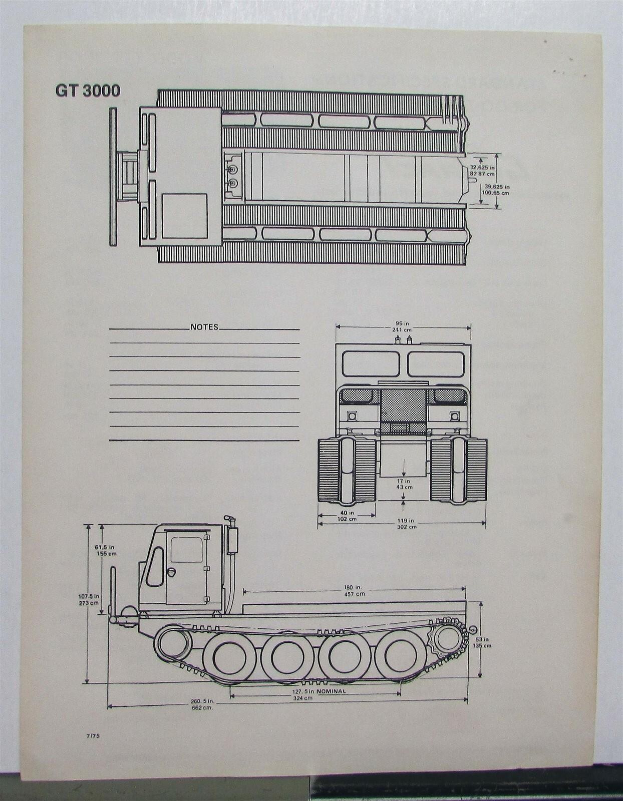 1976 Go Tract GT3000 Specifications Construction Sales Brochure