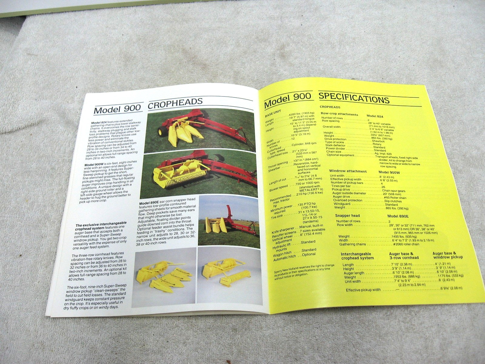 VINTAGE 1984 FORD NEW HOLLAND TRACTOR PULL TYPE FORAGE HARVESTERS BROCHURE