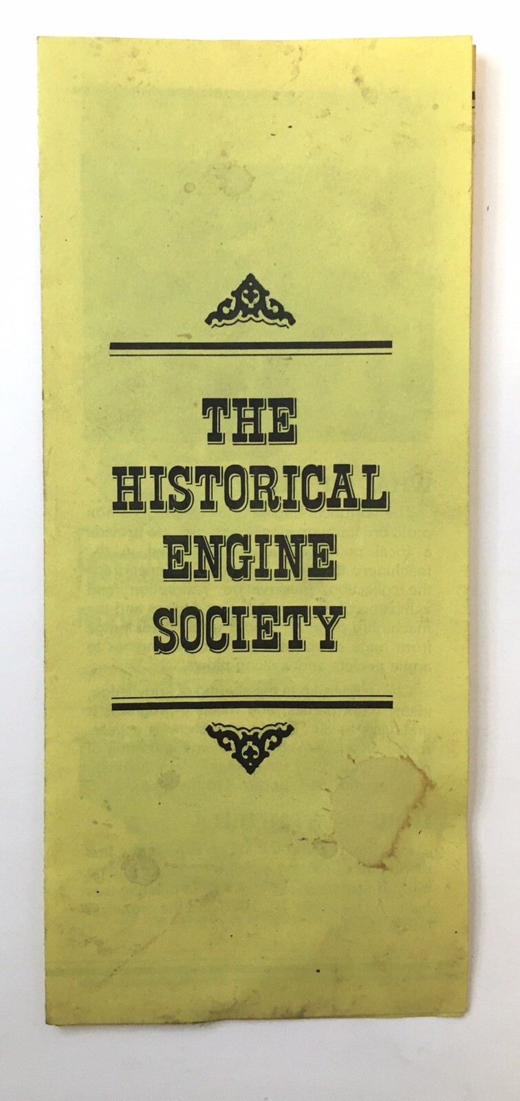 The Historical Engine Society Club Pamphlet Brochure Ohio Tractors Agriculture