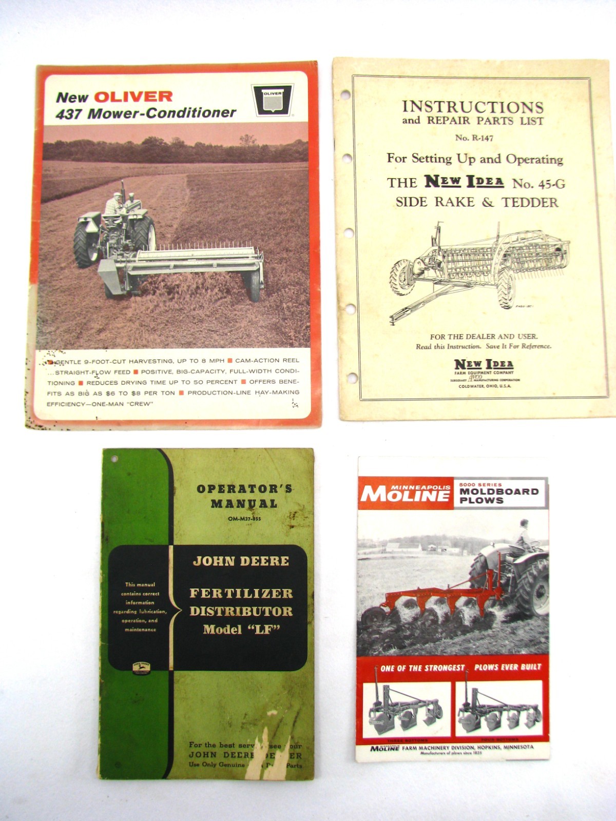 Farming Advertising Brochure Manual LOT vtg John Deere Moline Oliver New Idea ad