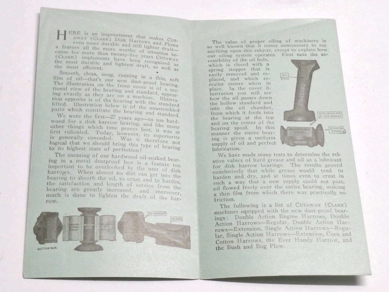 Cutaway Harrow Co Higganum CT Bearings Early Advertising Farm Brochure