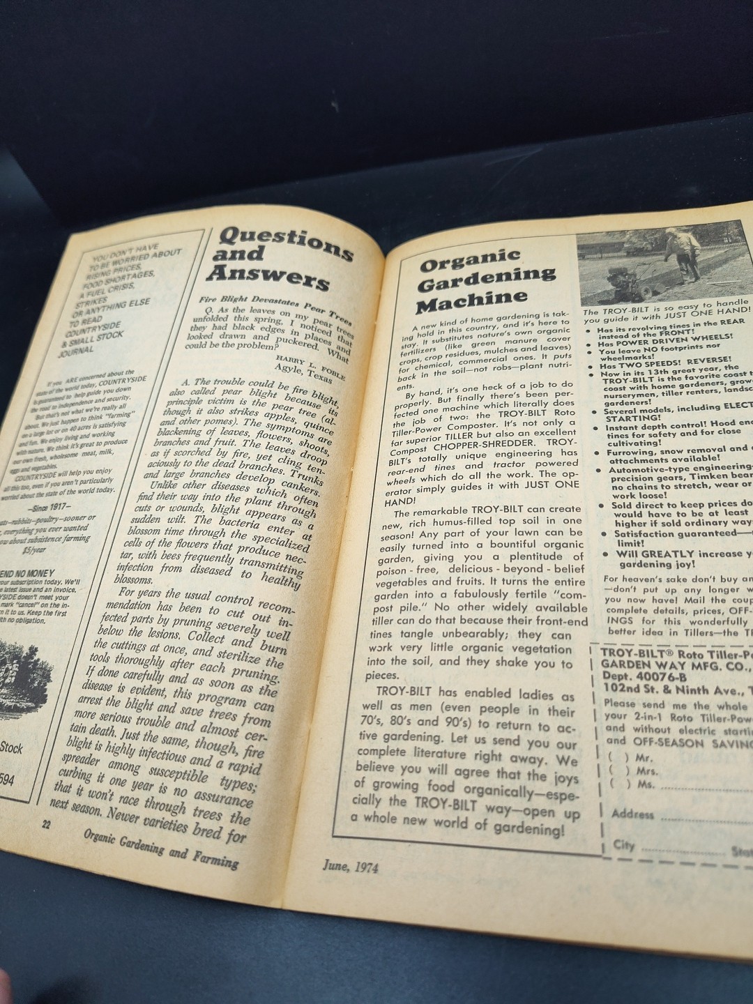 Organic Gardening and Farming June 1974 Catalog, Magazine, Booklet