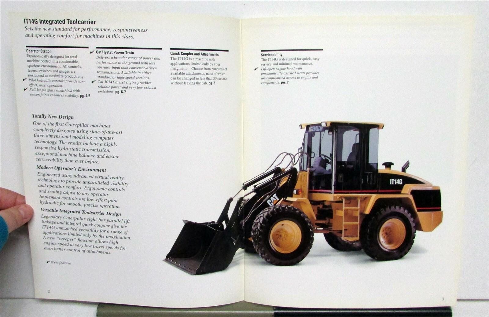 1995 Caterpillar IT14G Integrated Toolcarrier Specs Construction Sales Brochure