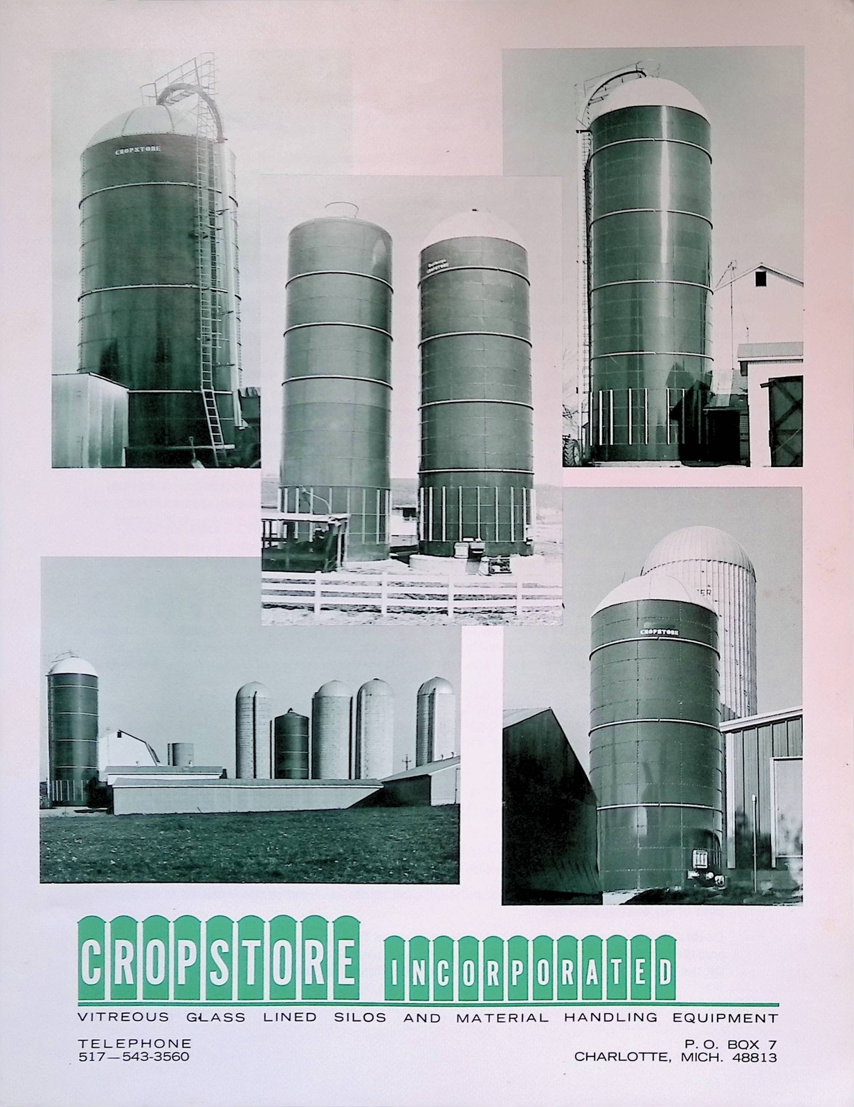 Vintage Farm Advertisement Spec Sheet Silos and Material Handling Equipment Prom