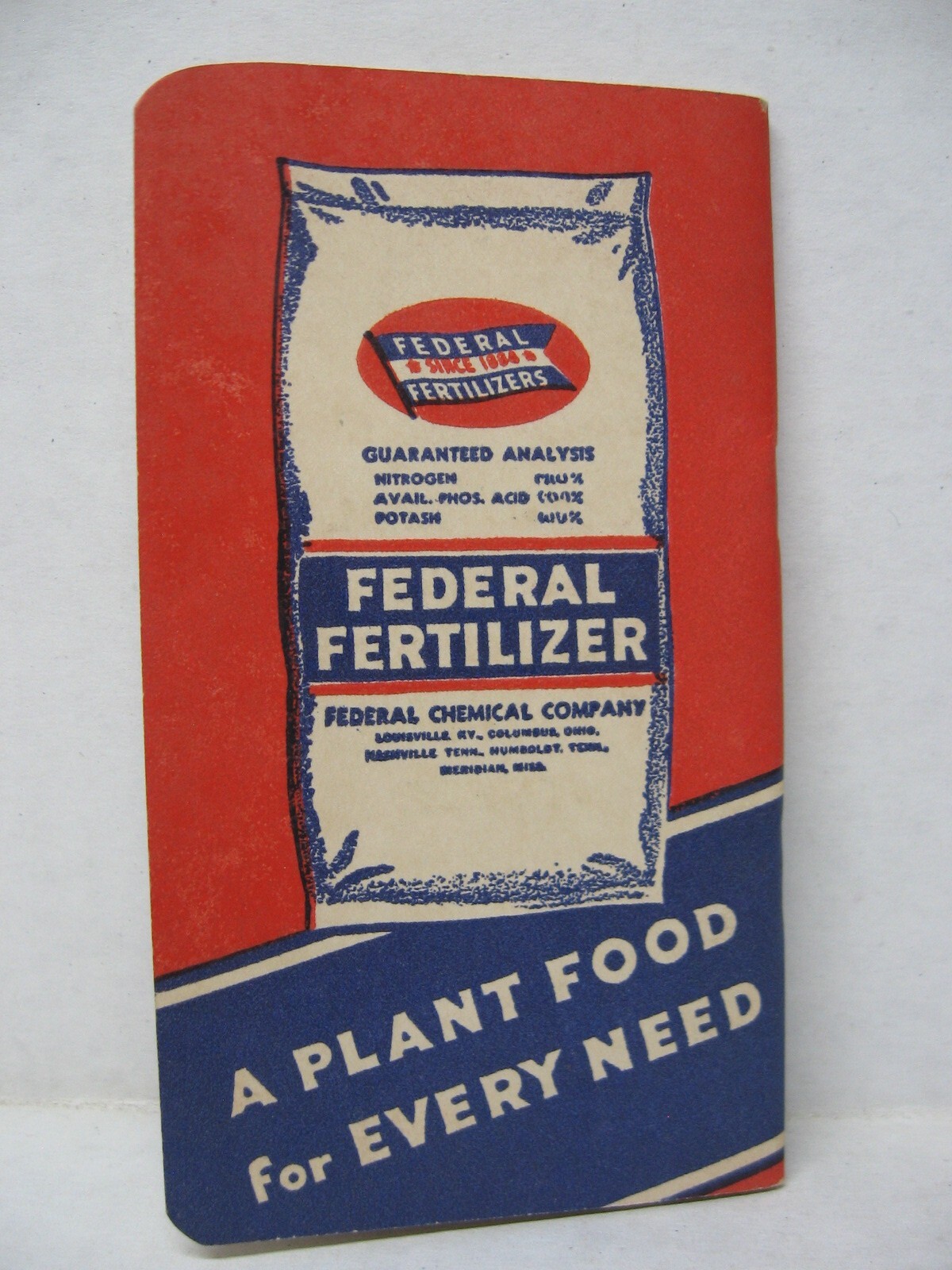 Vintage Federal Fertilizers Memo Note Book