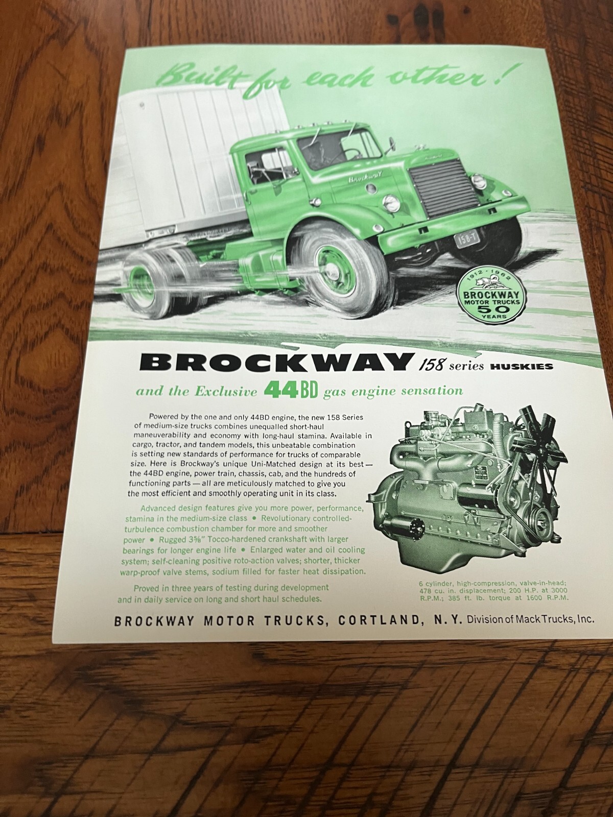 Brockway 158 Series Trucks For 1960 Brochure SMPA