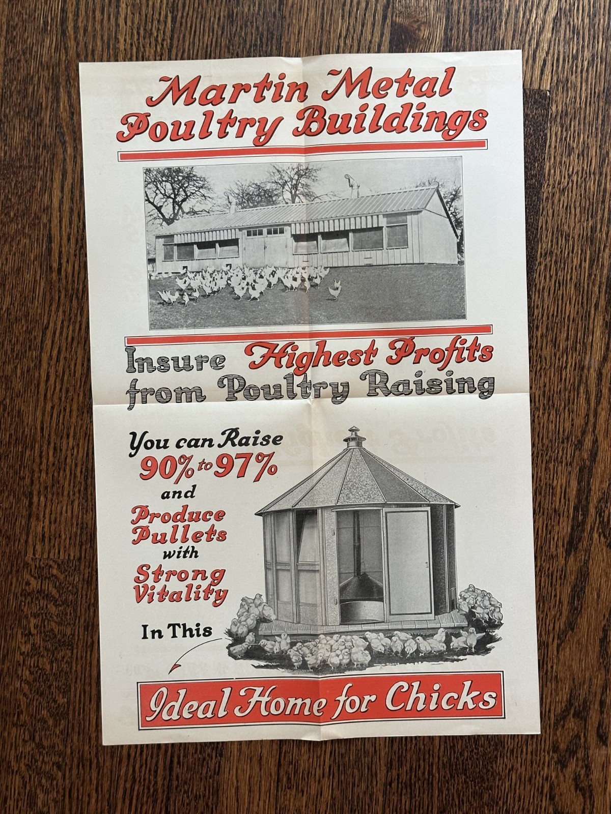 1930s Martin Poultry CHICKEN Brooder House FARM Advertising Mansfield OH Vintage