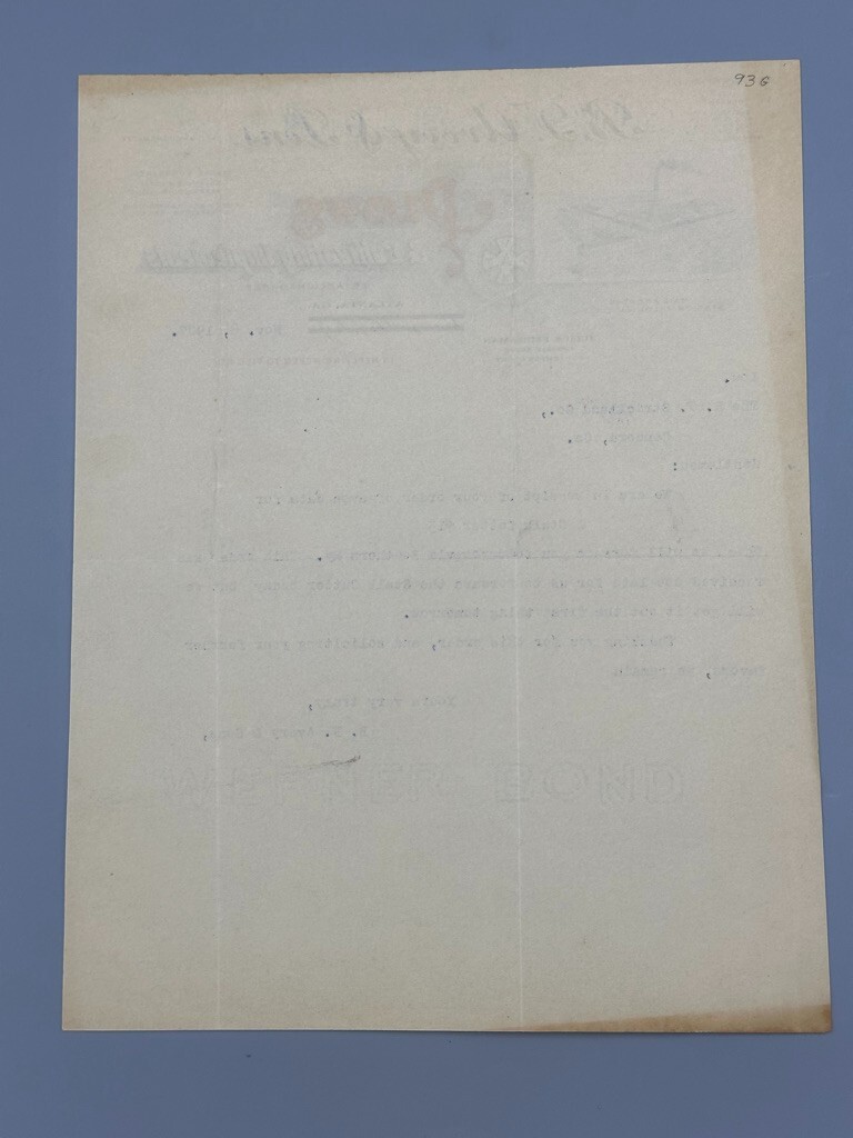 1907 B F AVERY & Sons PLOWS Antique Letter FARM Advertising ATLANTA GA