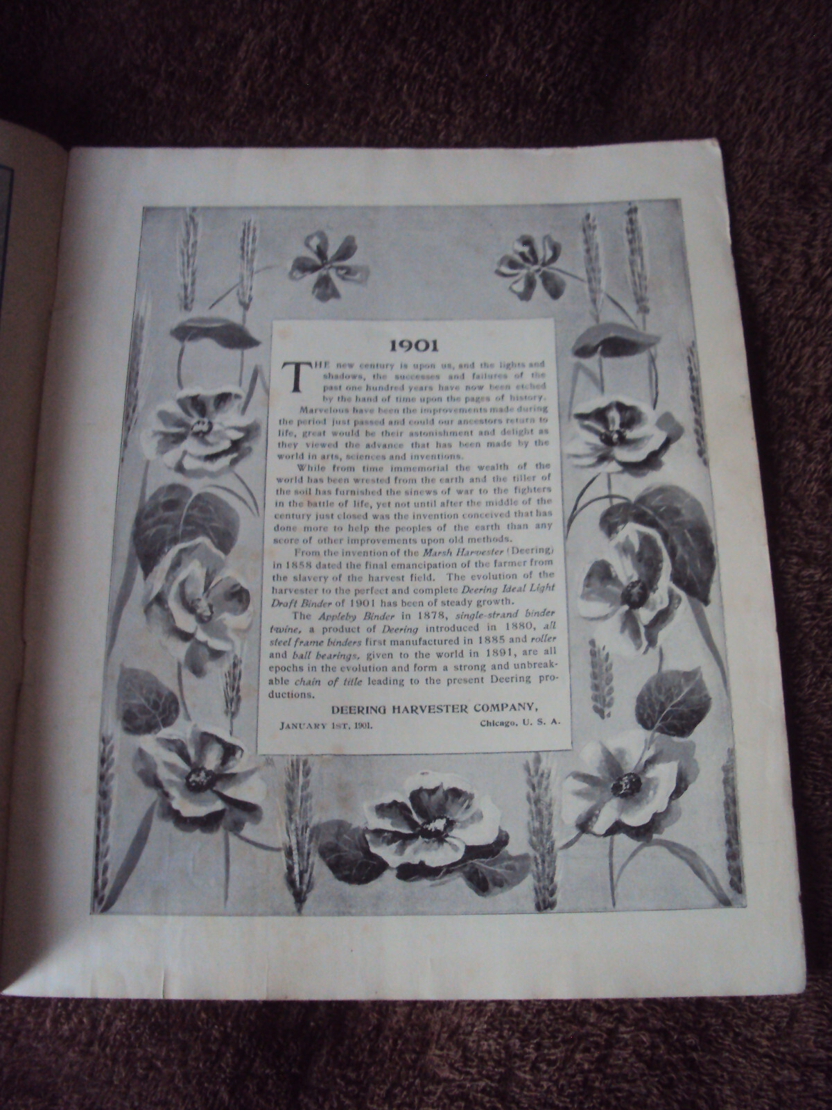 1901 Deering Harvesting Machinery Catalog 36 page SB