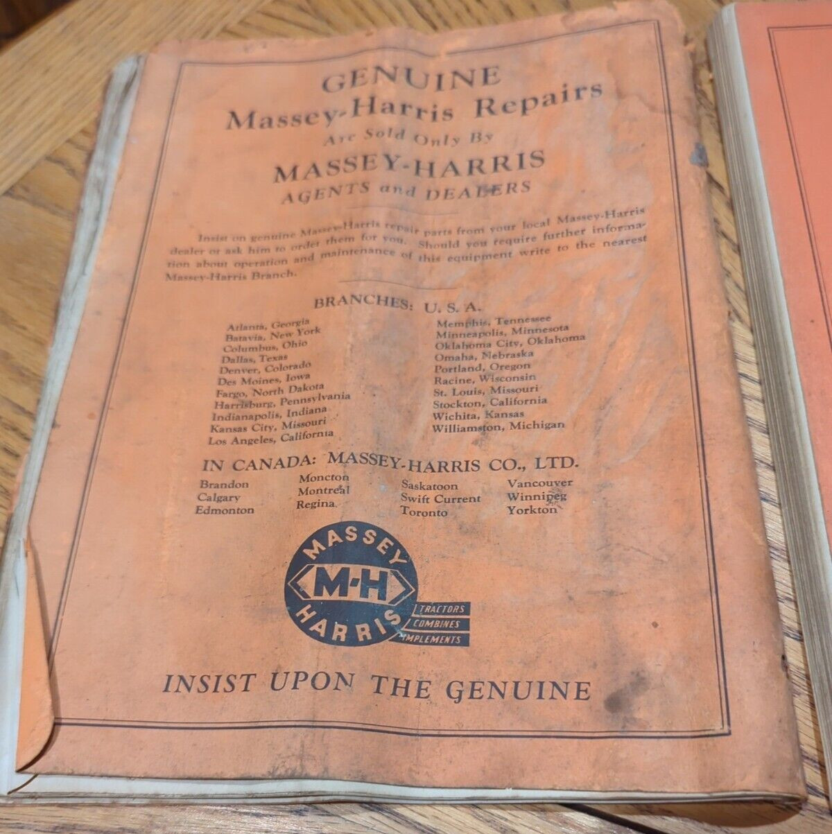 Massey Harris 1950&rsquo;s Combine Sales Booklet Full Color Lot Of 2 Combine Pts &Man