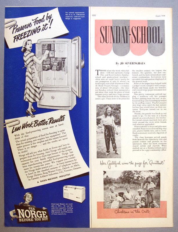 Original 1948 Farm Life Ad/Article SUNDAY SCHOOL IN ROCK CHAPEL GEORGIA