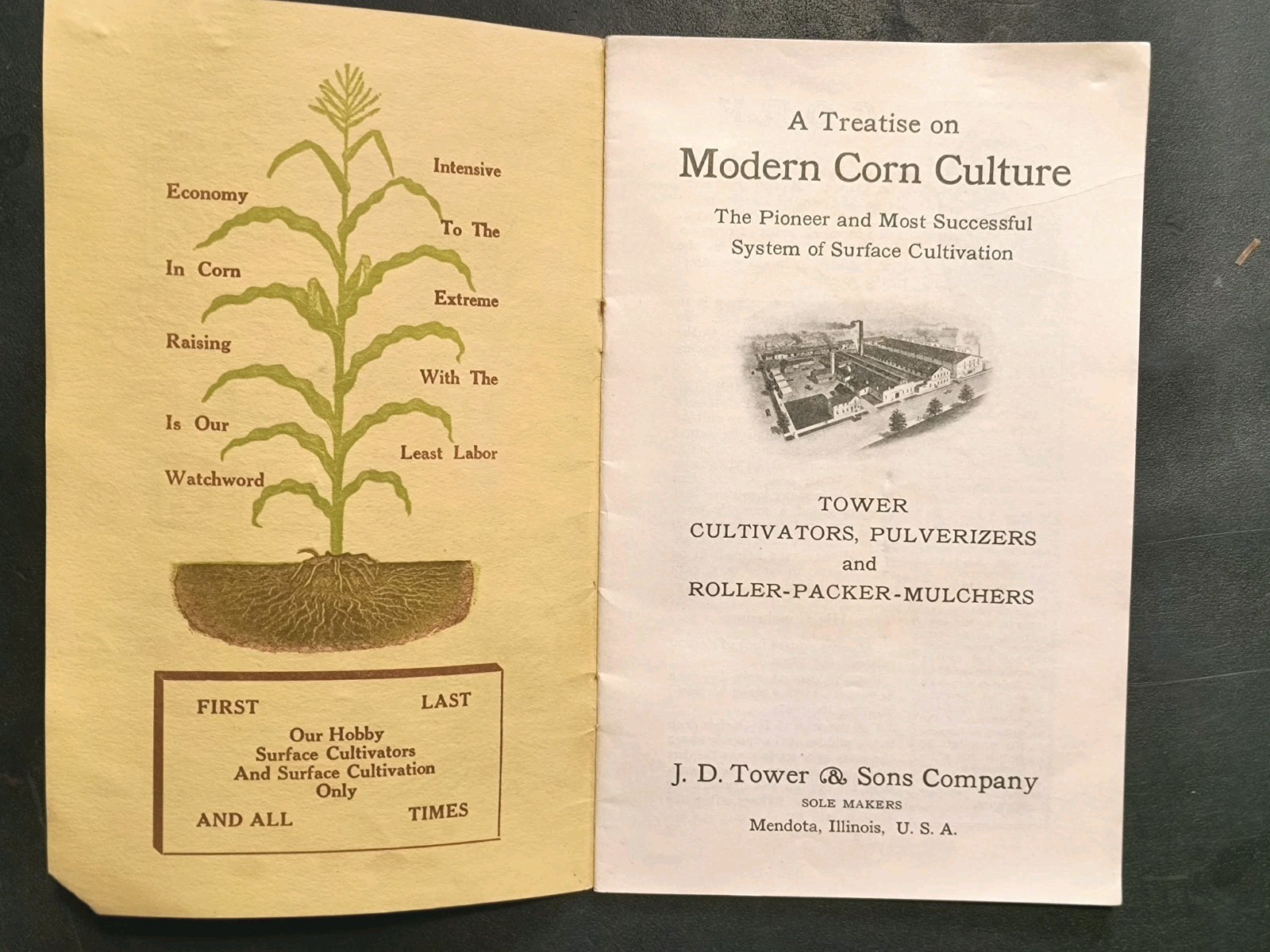 1927 J.D. Tower & Sons Cultivators Corn Culture Agriculture Brochure Farming