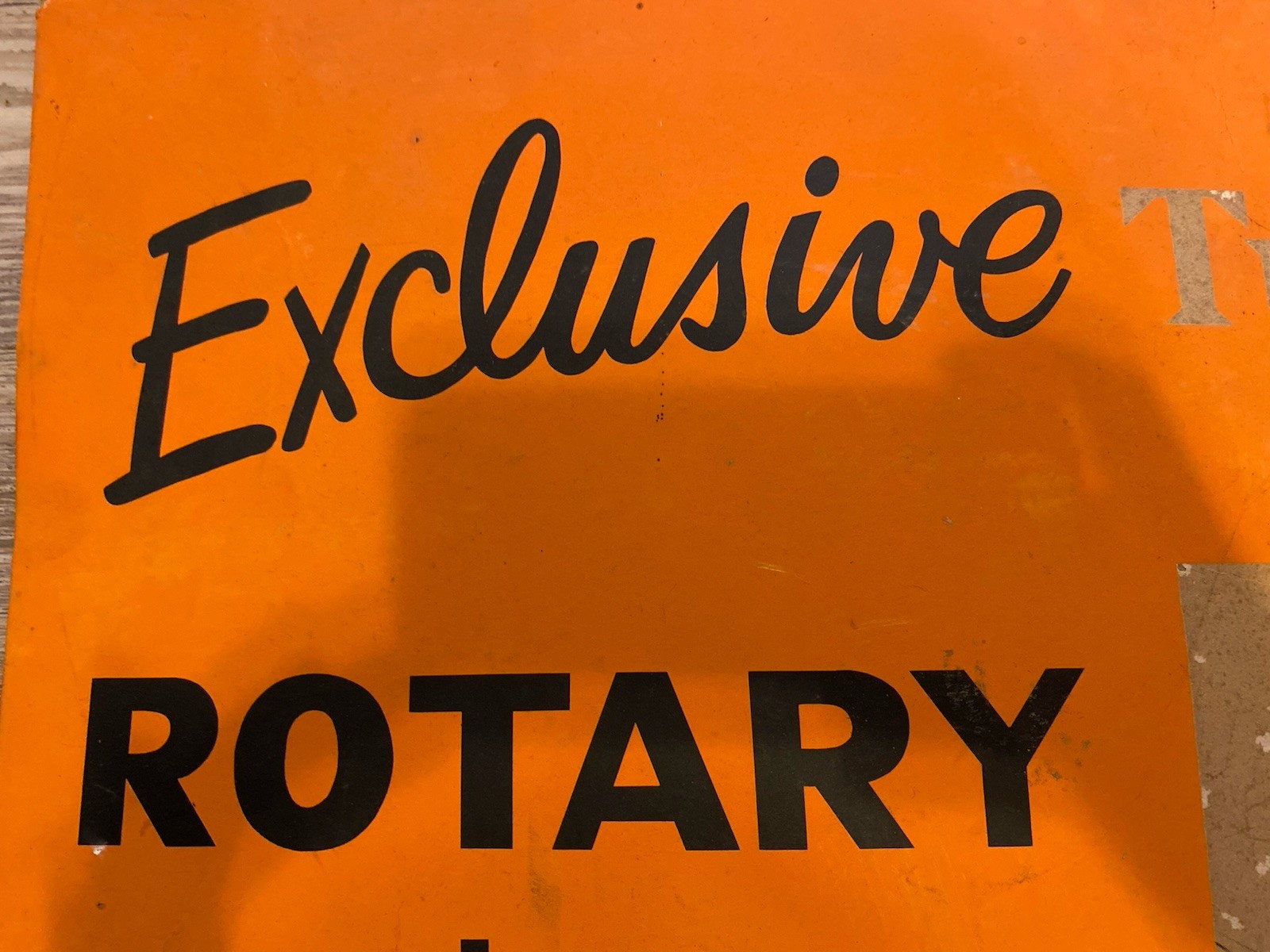 Vintage Jacobsen Mower Turbocone Rotary Advertising Sign Orange Black 24&Prime; x 17&Prime;