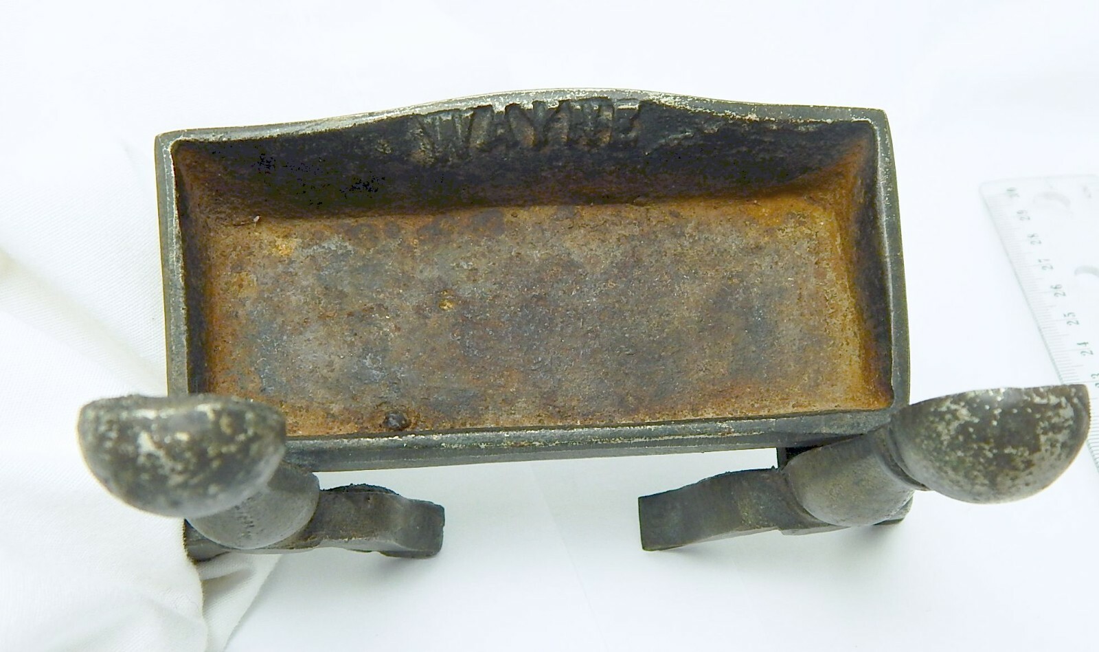 Wayne AGL Works Goldsboro NC Cast Iron Andirons Advertising Ashtray Paperweight