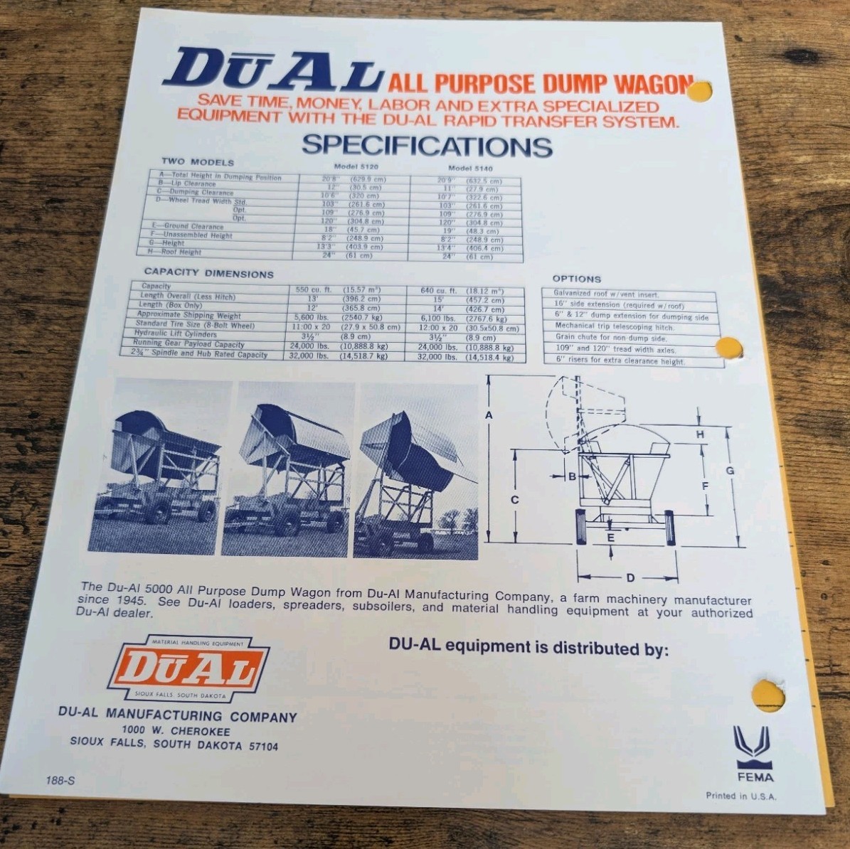 DU AL 5000 All Purpose Dump Wagon Brochure And Price List