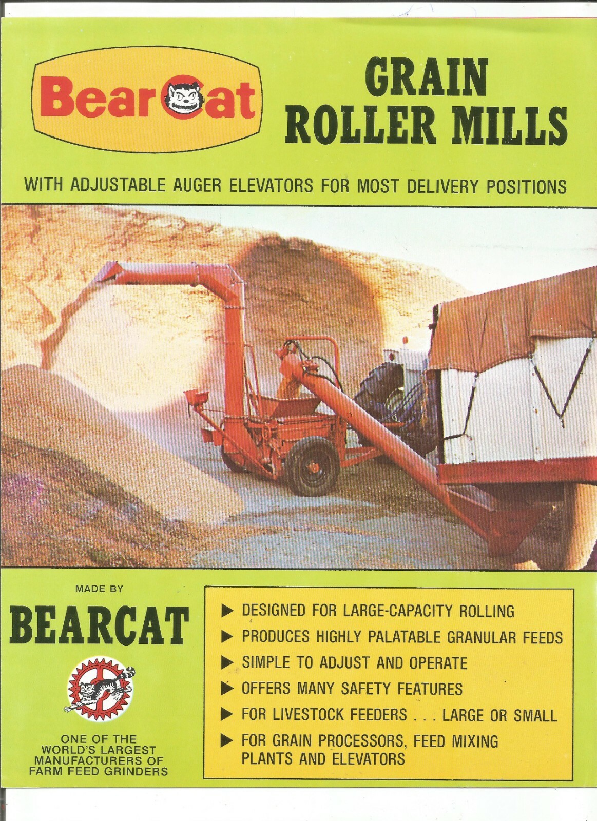 Original Bearcat Models 12R 18R 24RLA Grain Roller Mills Sales Brochure # RM7-78