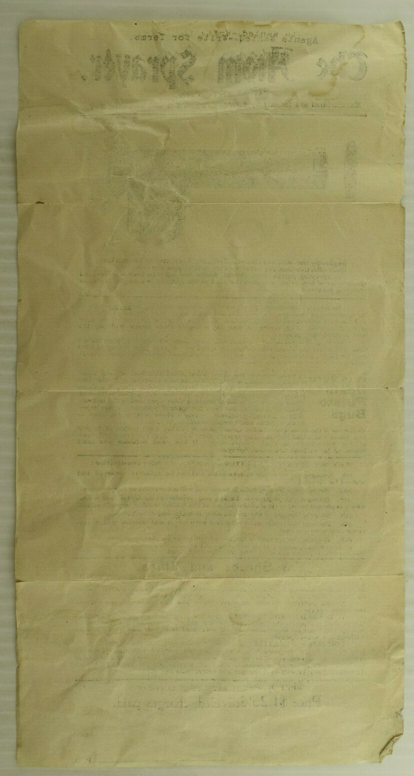 19th Century Atom Sprayer Bug Sprayer Duster Handbill Edward C. Brown