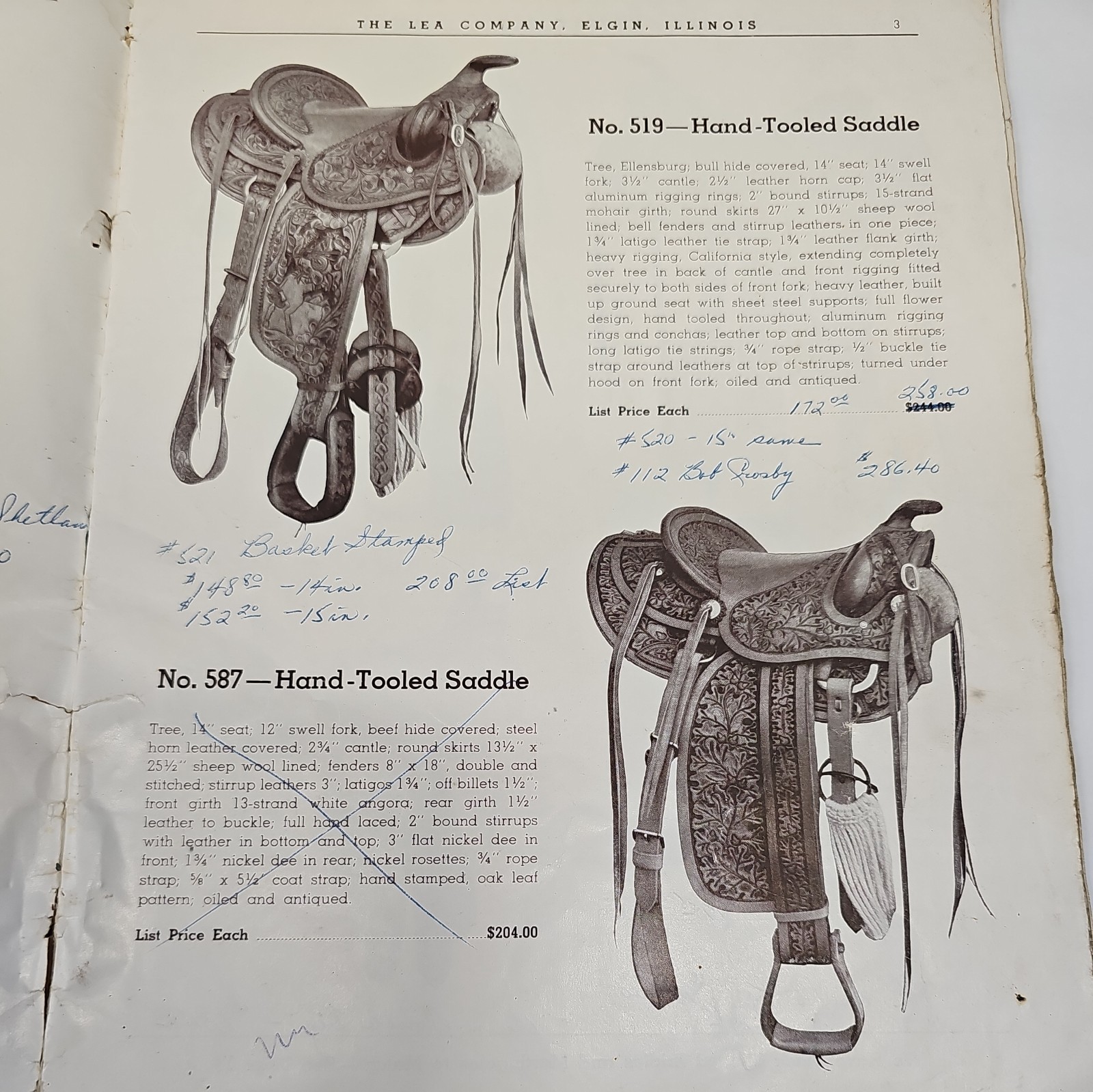VINTAGE 1940&rsquo;S HORSE EQUIPMENT CATALOG LEA COMPANY ELGIN ILLINOIS EQUIPMENT