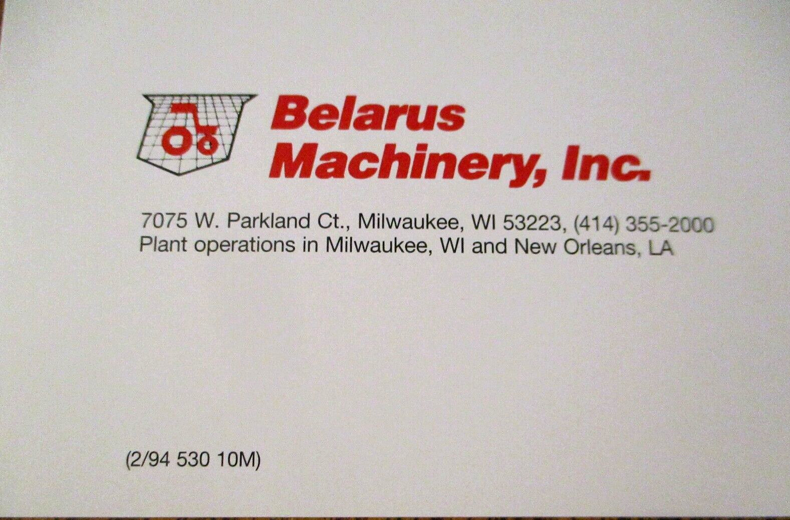 Belarus 500 Series 530 Low Profile Tractor Spec Sheet Sales Literature Brochure