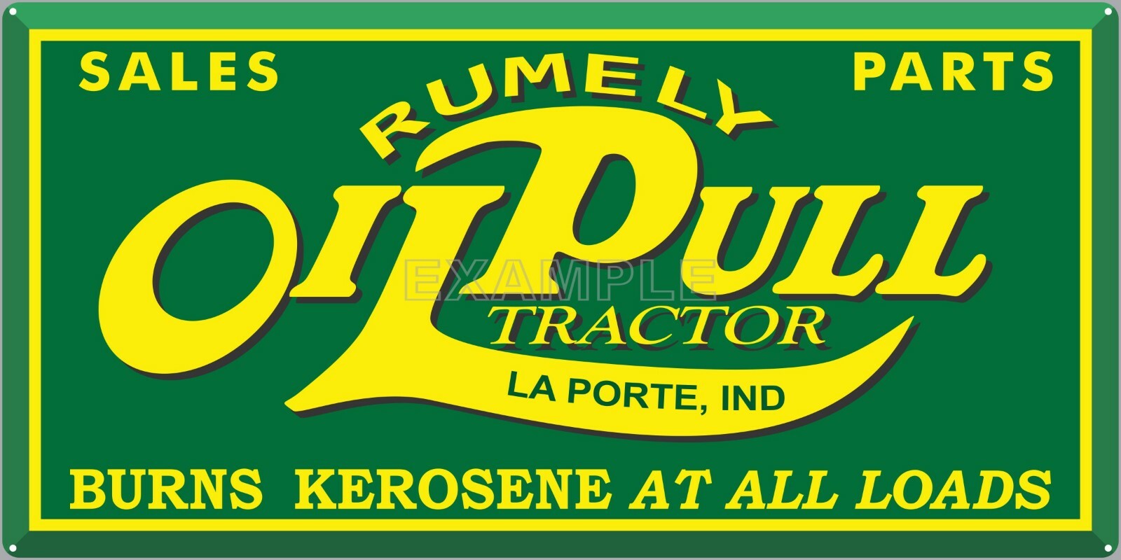 RUMELY OIL PULL KEROSENE TRACTOR DEALER VINTAGE SIGN REMAKE ALUMINUM SIZE OPTION