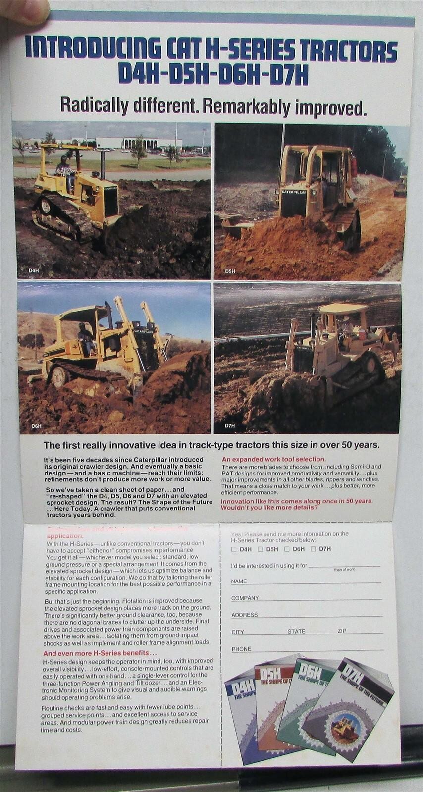 1980s Caterpillar H Series The Shape Of The Future Construction Sales Mailer