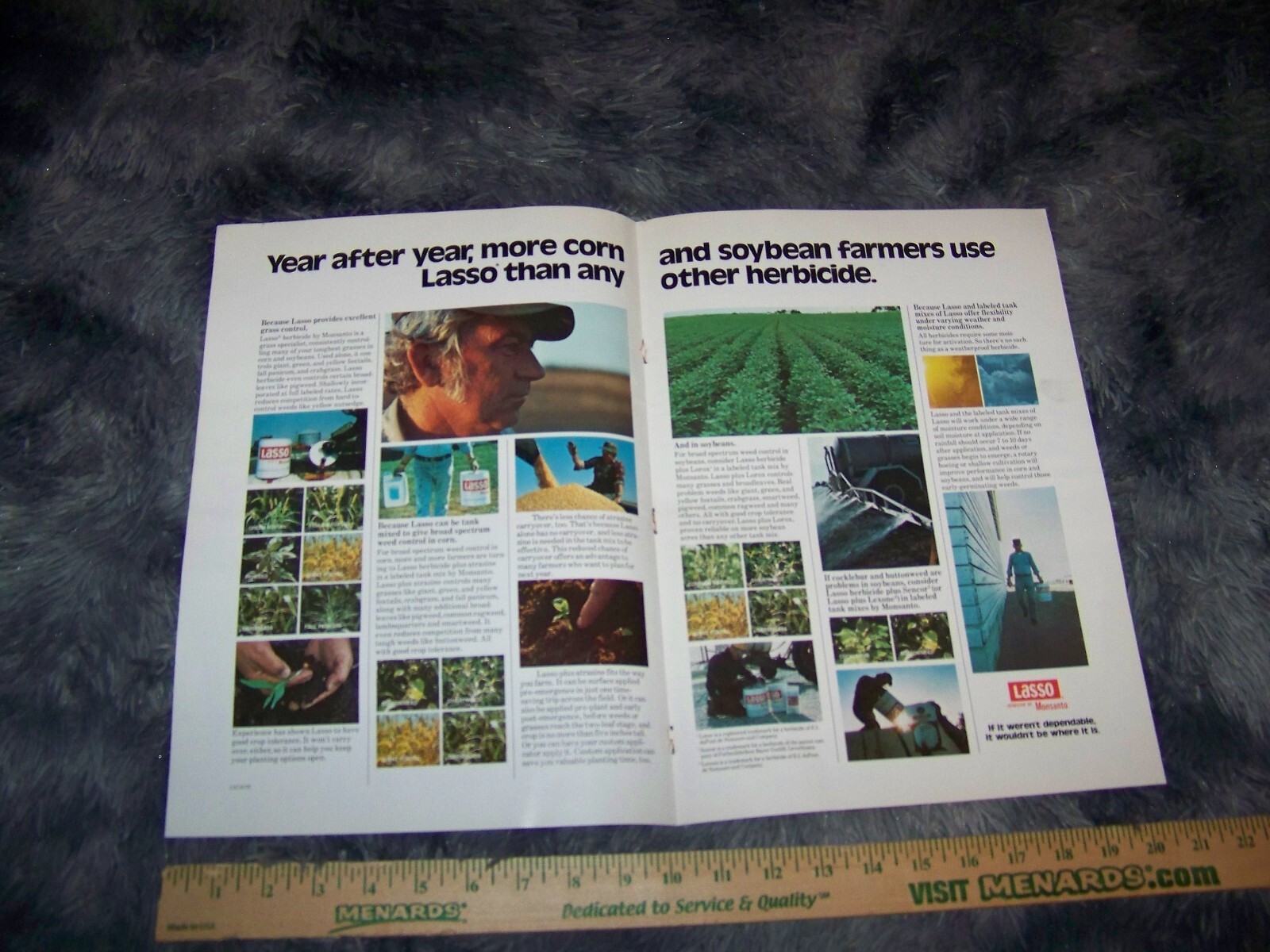 Lasso Monsanto Agricultural Print Ad Section from Magazine Vintage 1977