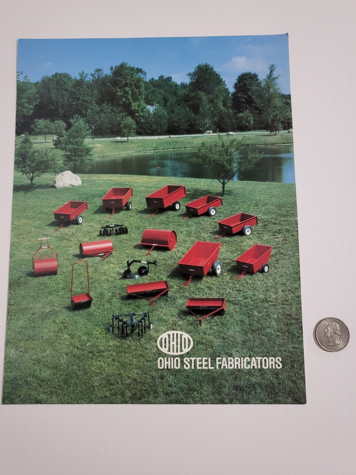 1980s Equipment BROCHURE Ohio Steel Fabricators Carts Aerator Rollers Plow Disc