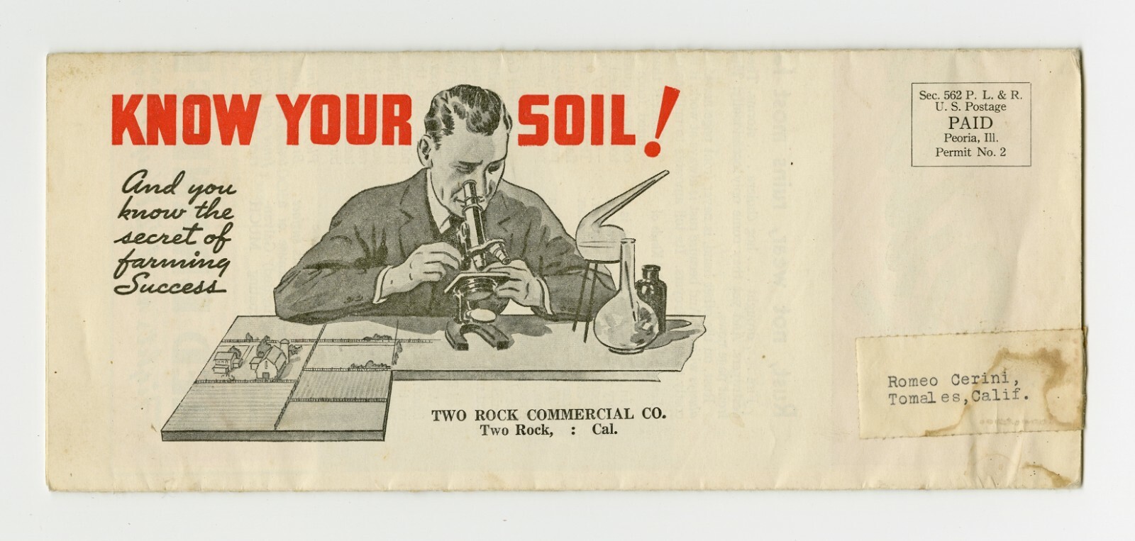PEORIA KEYSTONE STEEL SOIL SCIENCE BOOKLET, TWO ROCK, SONOMA COUNTY, CIRCA 1940