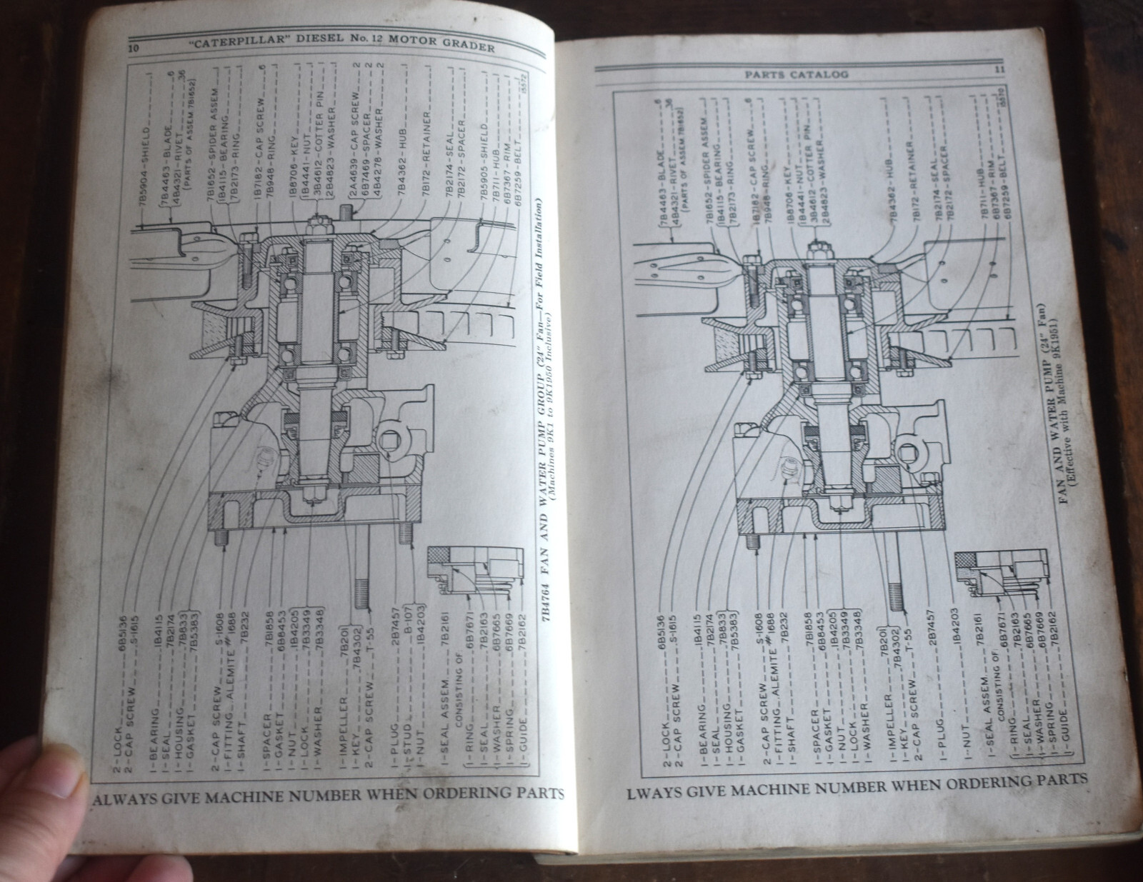 1943 Caterpillar Diesel No 12 Motor Grader Master Parts Catalog Book