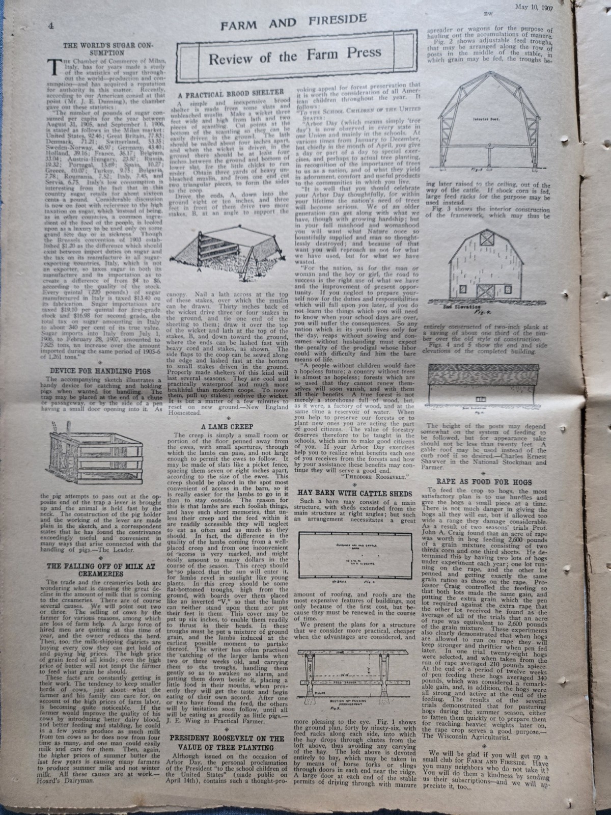 Farm & Fireside Newspaper May 10 1907 Articles News Humor Fashion Ads