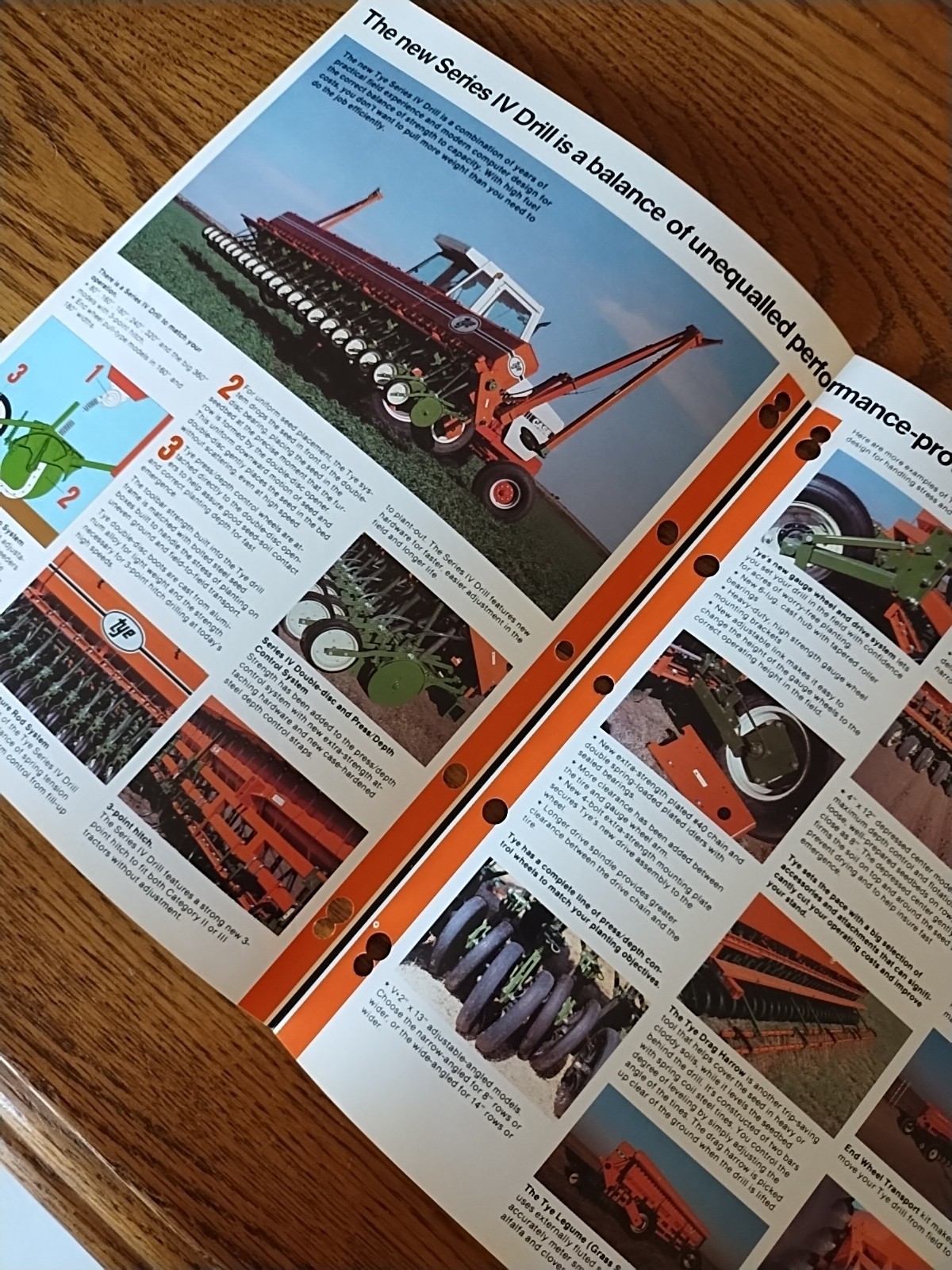 Vtg 1982 Tye Series IV Grain Drill Dealer Sales Brochure Features Bold Stripes