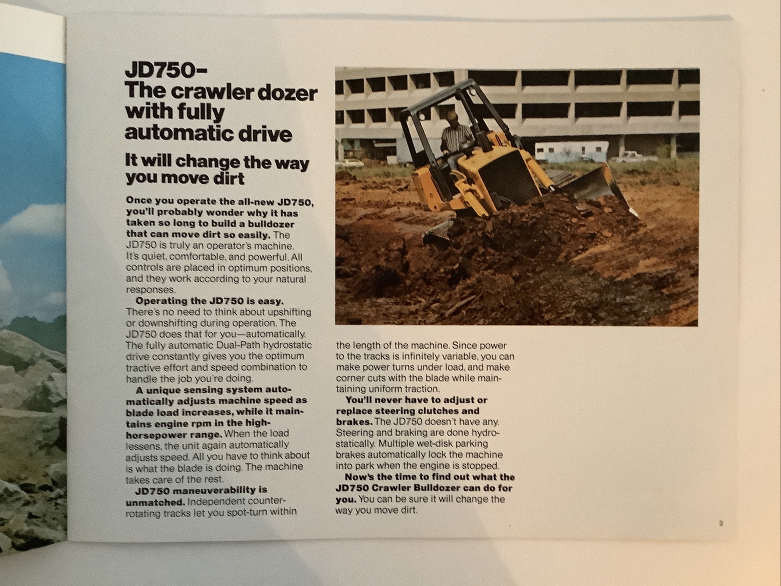 JOHN DEERE JD750 BULLDOZER 16 PAGES 1976 SALES BROCHURE
