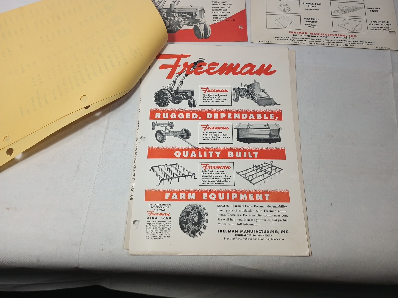 Lot Of Vintage Original Advertising Brochures Agriculture Freeman G94 3