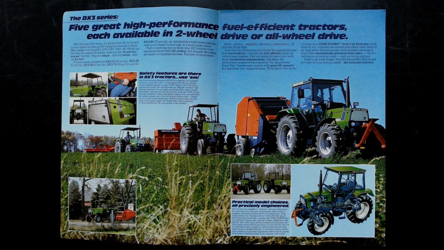 Deutz-Fahr DX3 Series Agricultural Tractor Brochure Vintage 1970s