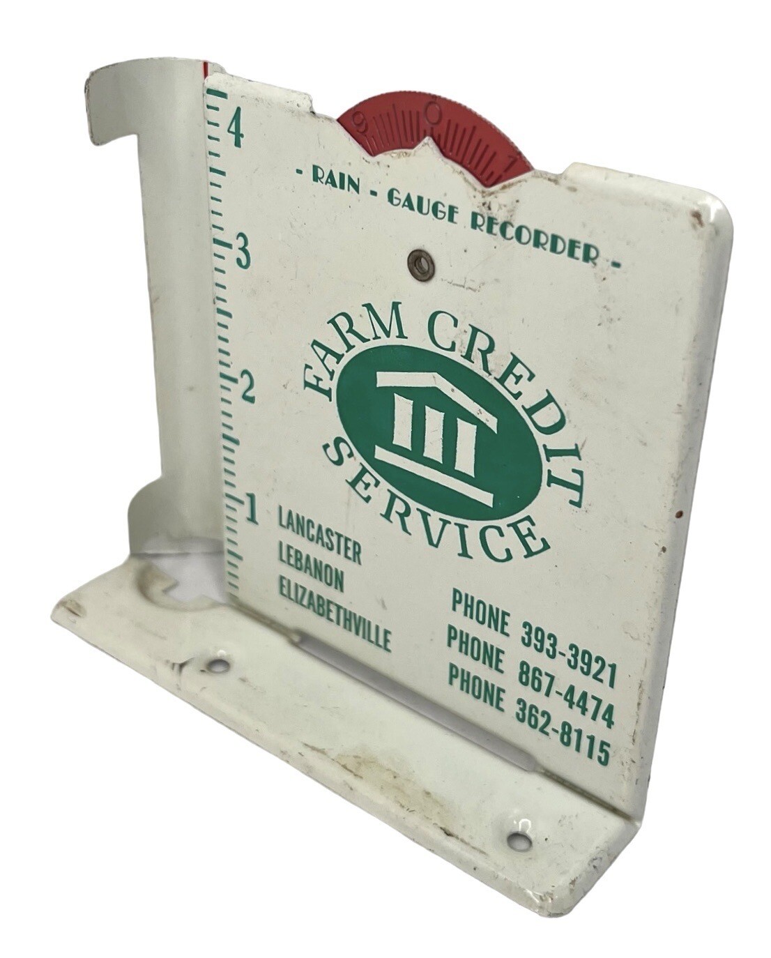 Vtg Farm Credit Service Rain Gauge Recorder Lancaster PA Missing Glass Tube