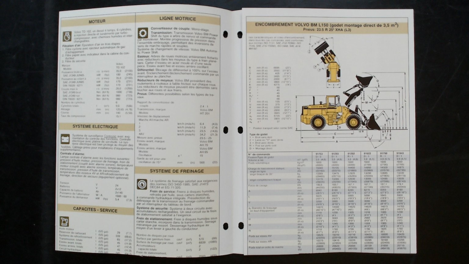 Volvo BM L150 Agricultural Brochure Vintage 1980s Loader Specs