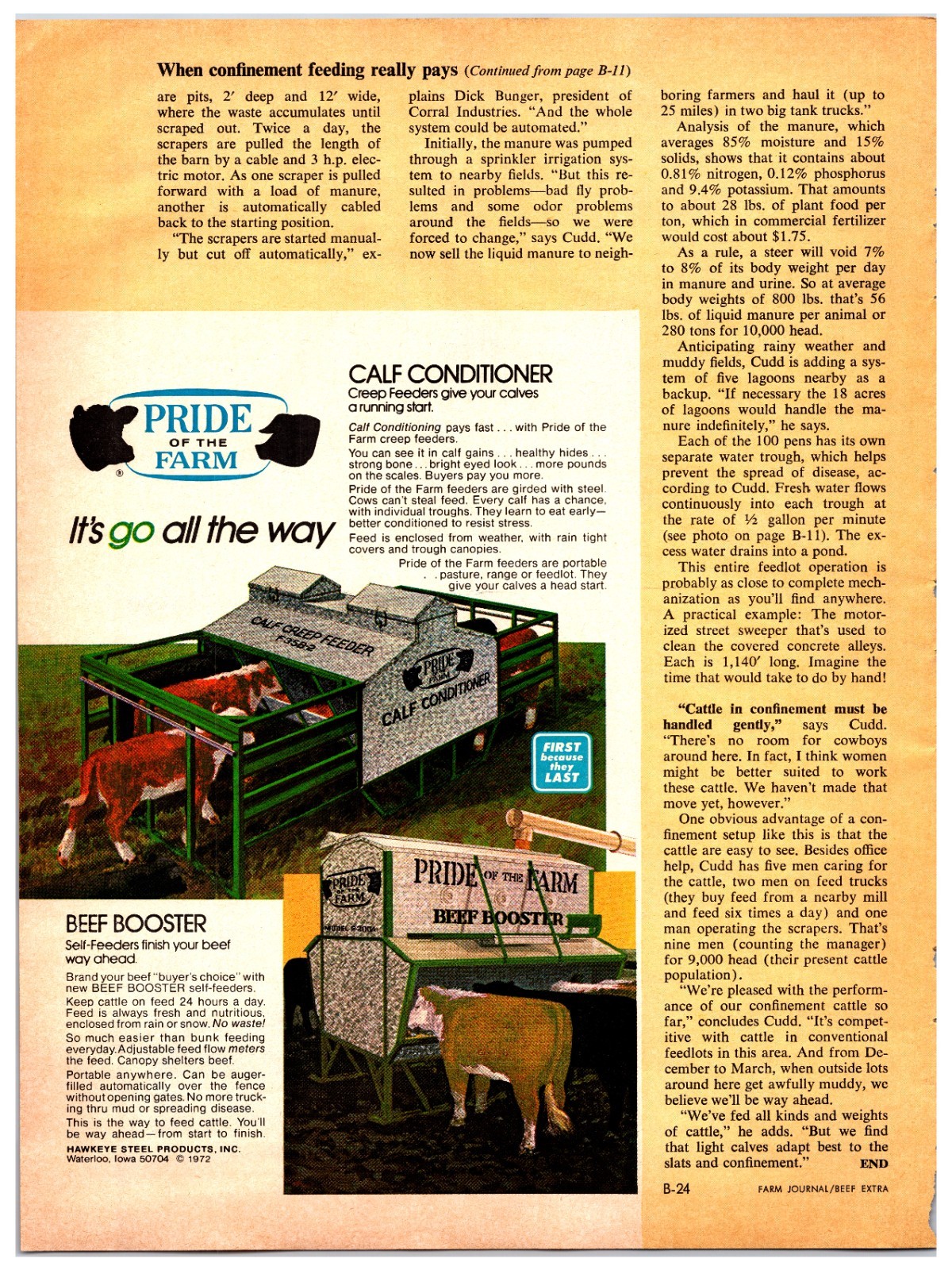 Vintage Pride of The Farm Feeders Original Print Ad (5.5in x 8in) Advertisement