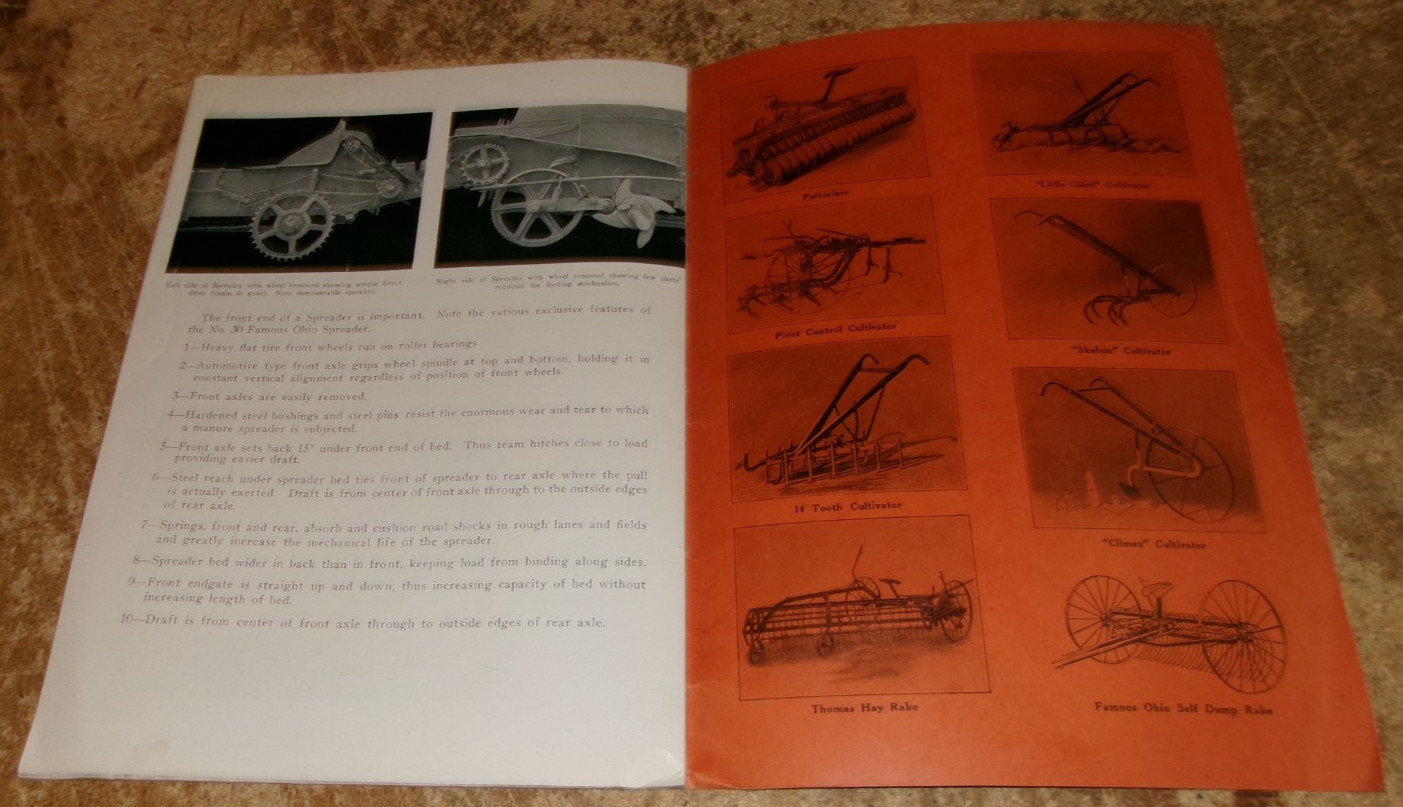 vintage ohio spreaders price/repair list has some cover staining good used